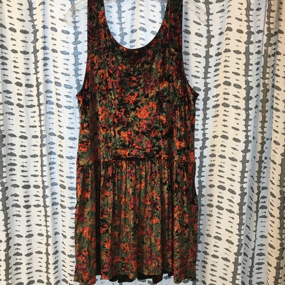 Free People Velvet Velour Skater Jumper Dress Sz M - Picture 4 of 4